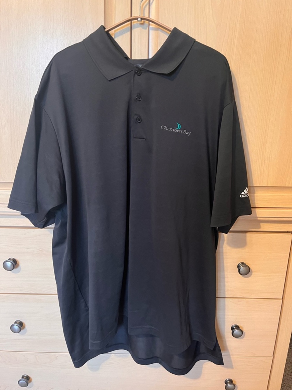 Adidas ClimaLite Chambers Bay Black Polo Shirt, XXL